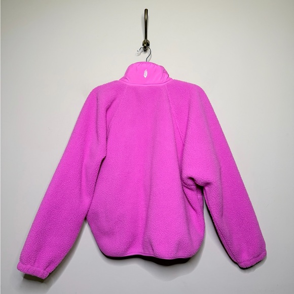 Free People Hit The Slopes Fleece Jacket in Hot Pink - Picture 7 of 8